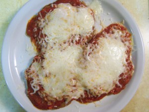 Trader Joe's Eggplant Cutlets - made into Eggplant Parmigiana