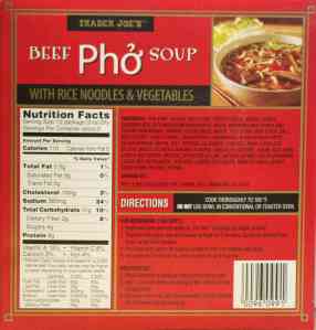 Trader Joe's Beef Pho Soup Back