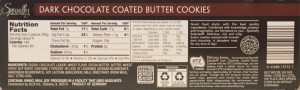 ALDI Specially Selected Chocolate Covered Butter Cookies - back label 