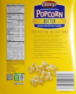 Clancy's Butter Popcorn ALDI - back
