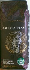 Starbucks Sumatra Coffee Dark Roast Whole Bean