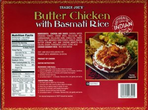 food, review, butter chicken, trader joe, indian, basmati