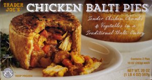 trader joe, chicken balti pie, curry, frozen dinner