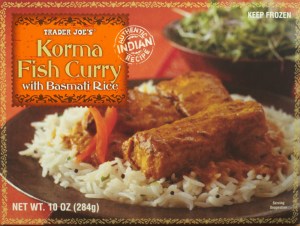 korma fish curry, trader joe, frozen dinner