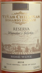 vinas chilenas rosario 2016, wine, rose, white wine