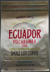 trader joe's, review, coffee, ecuador, vilcabamba, light-medium roast