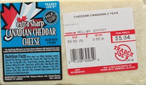 Trader Joe's, Canadian Extra Sharp Cheddar, review, price, calories, nutrition