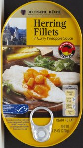aldi, herring, pineapple curry, deutsche kuche food, review, price, calories, nutrition