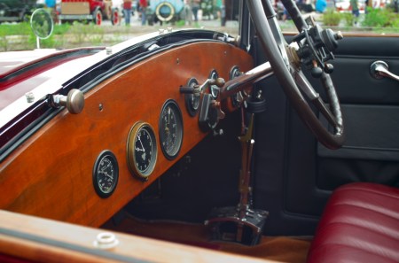 wpc, vintage car, interior, wood dash, window