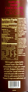 Trader Joe's, dark chocolate crisps, review, price, calories, nutrition